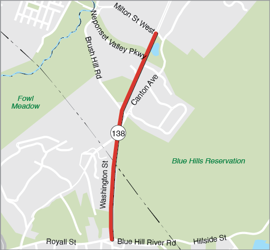 CANTON-MILTON: ROADWAY RECONSTRUCTION ON ROUTE 138, FROM ROYALL STREET TO DOLLAR LANE